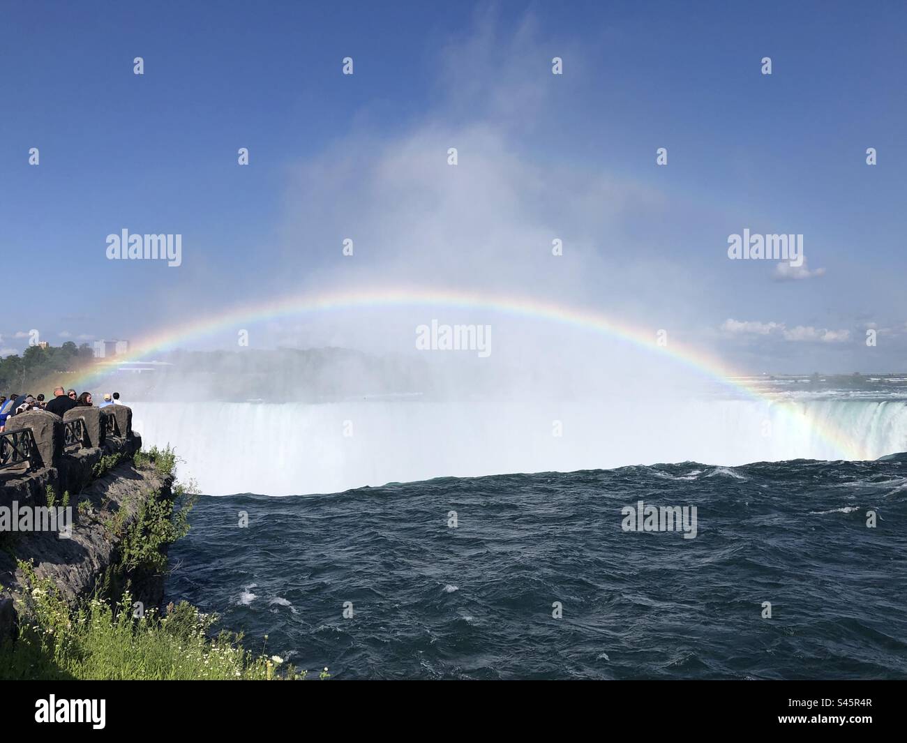 A rainbow over the Horseshoe Falls, Canada. - Smartphone Captured Stock Image
