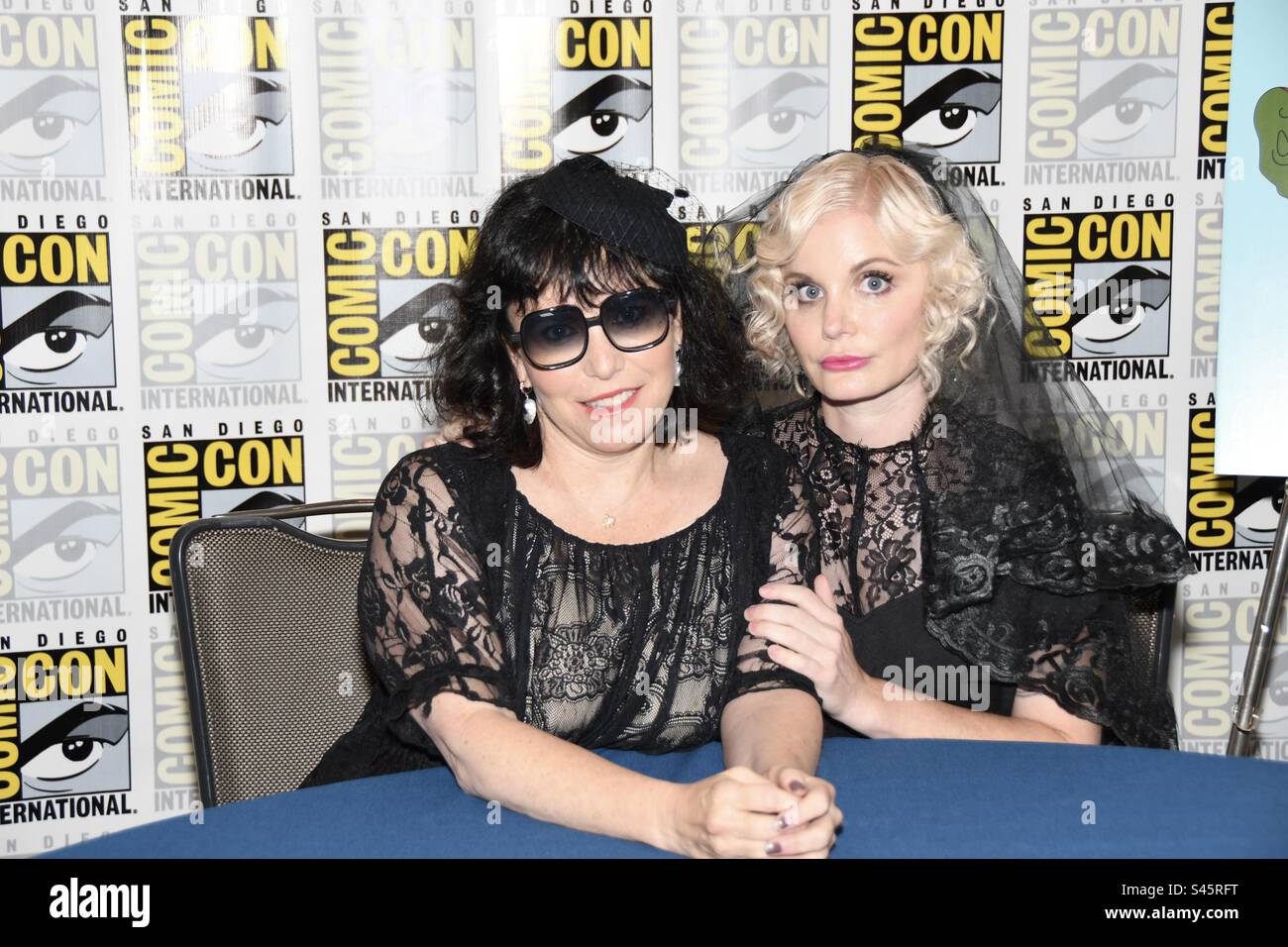 Alyson Levy and Alissa Nutting arrive at Adult Swim's photocall for Teenage Euthanasia at the Hilton Bayfront at San Diego Comic-Con International Day two held on July 21, 2023. Stock Photo