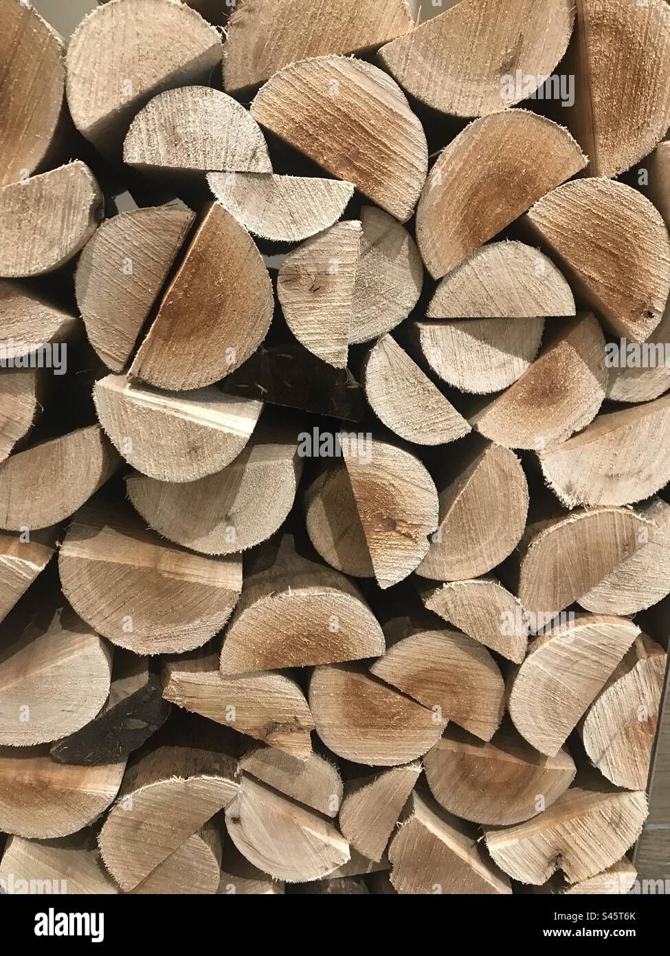 tree trunks stacked for firewood Stock Photo Alamy