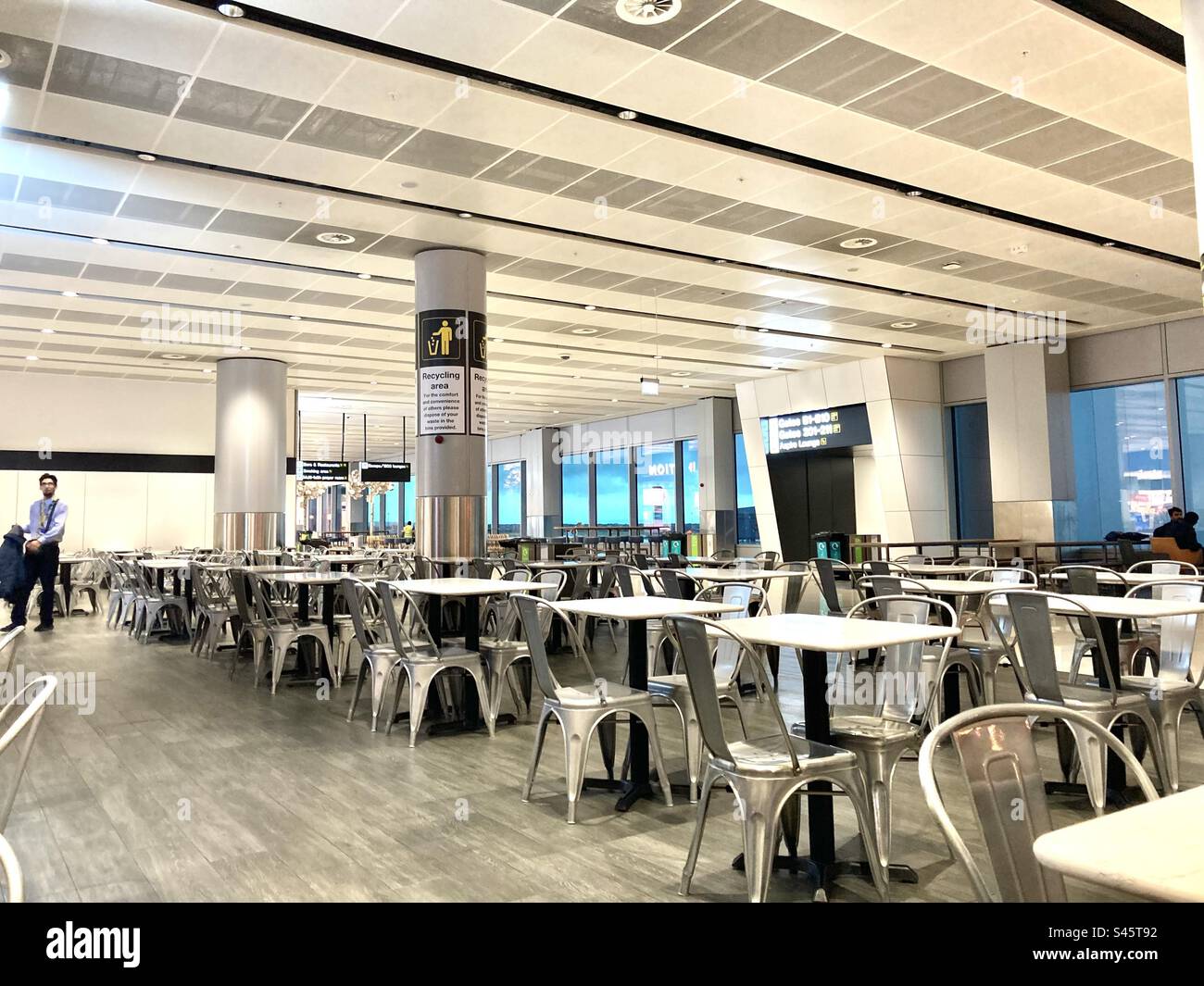 Empty departure lounge Manchester airport Stock Photo