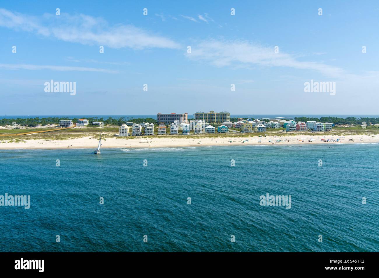 Gulf of Mexico and the beach at Fort Morgan, Alabama - Smartphone Captured Stock Image