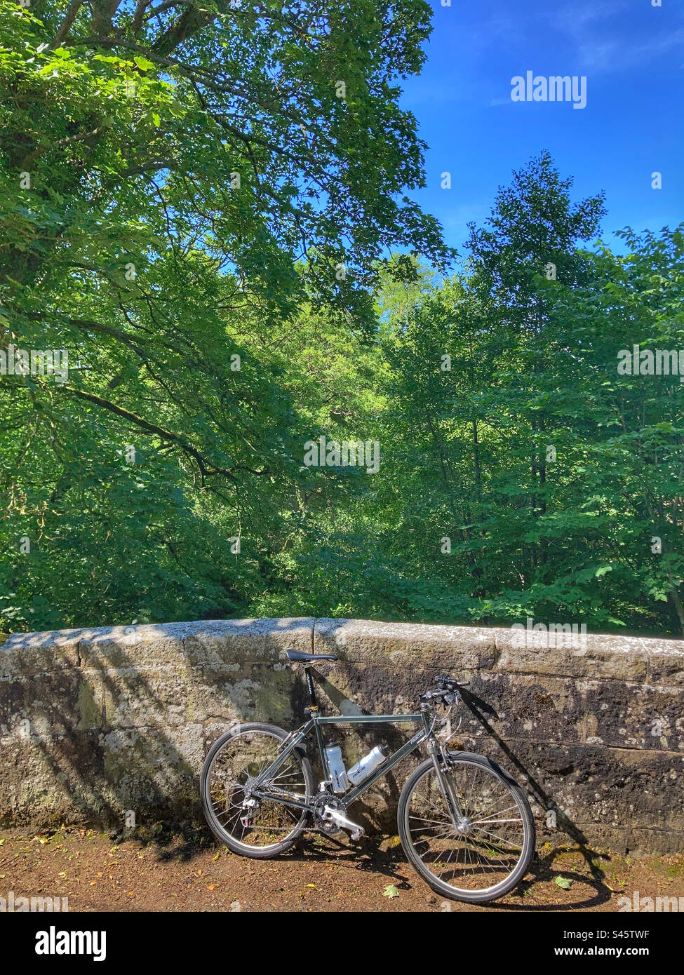 Pace RC200 F5 Mountain Bike on a bridge in the Yorkshire Dales - Smartphone Captured Stock Image