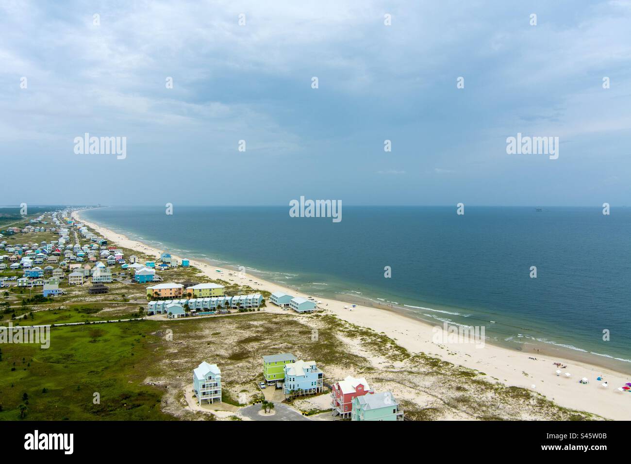 Overcast evening at the beach in Fort Morgan, Alabama - Smartphone Captured Stock Image