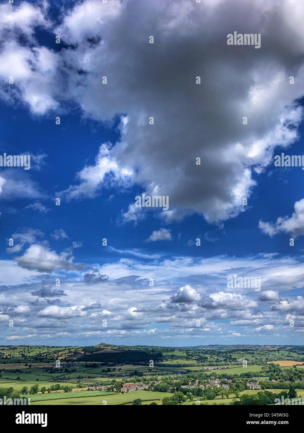 View of Arncliffe Crag from Pool Bank West Yorkshire - Smartphone Captured Stock Image