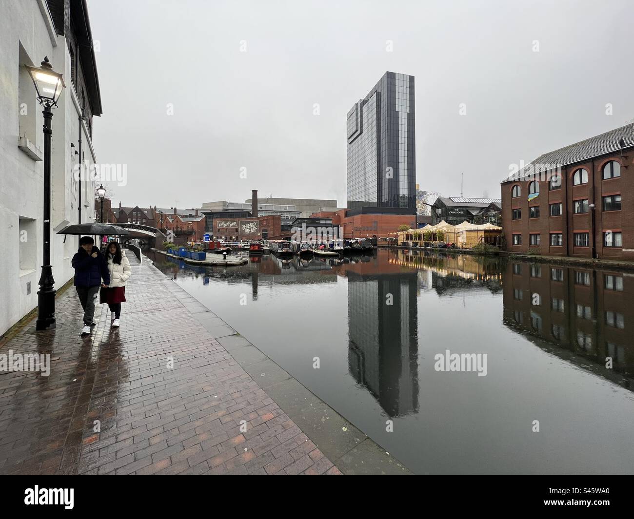 A winter’s day, Birmingham canal - Smartphone Captured Stock Image