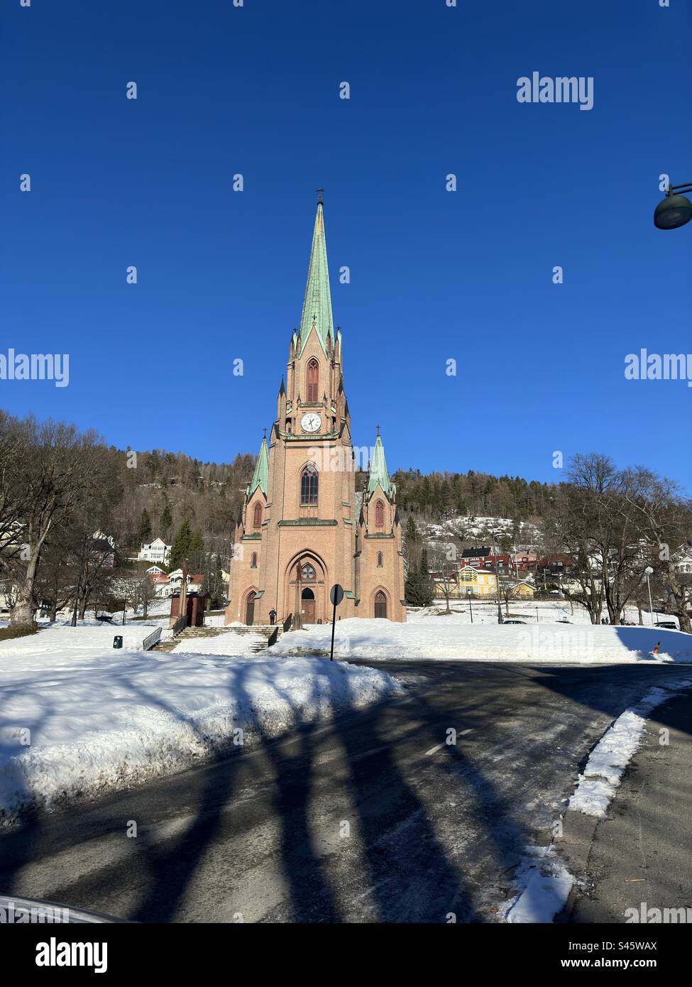 Medieval church I Norway Stock Photo