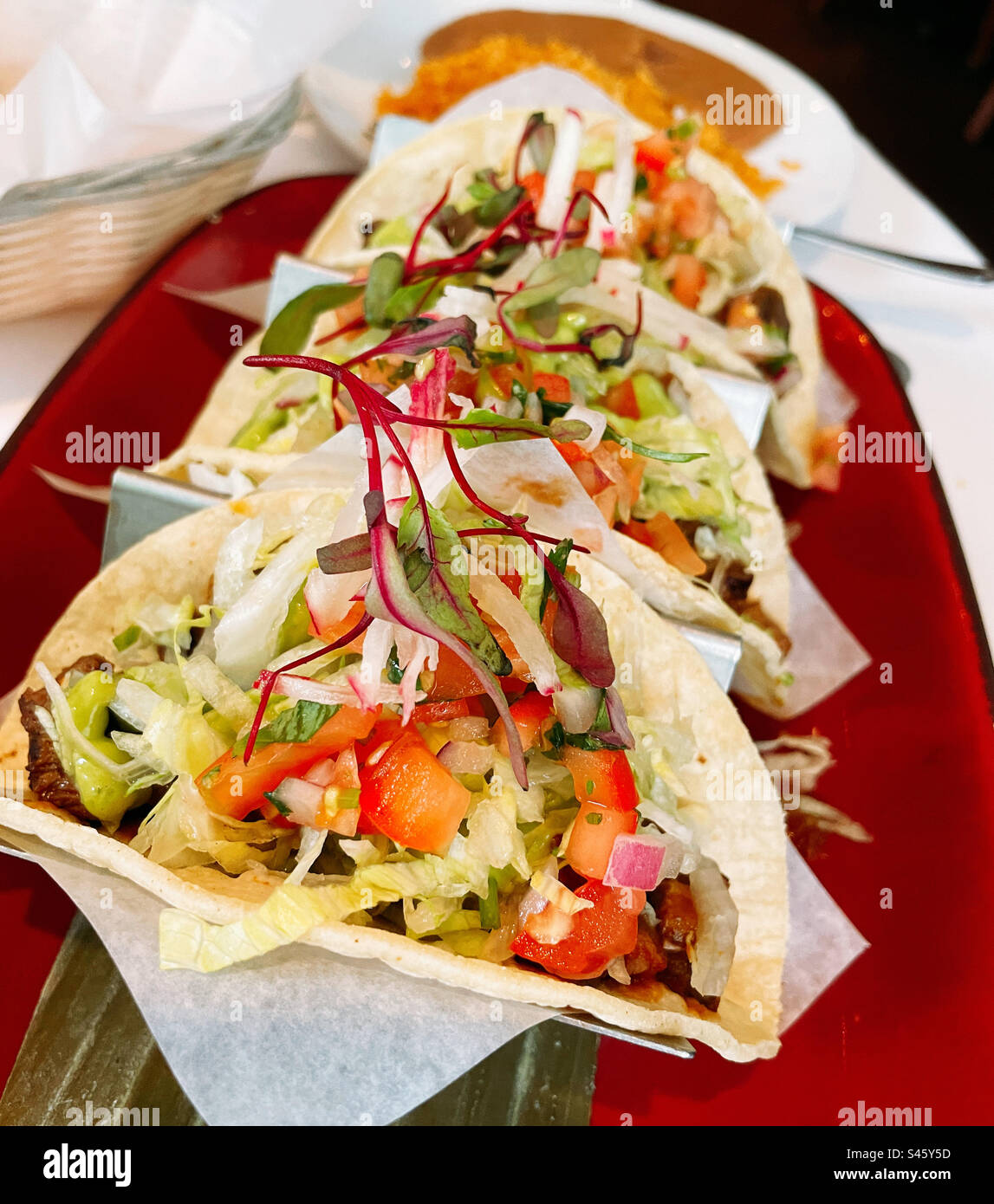 Gourmet entrée of softshell tortillas at El Rio grande, Mexican
