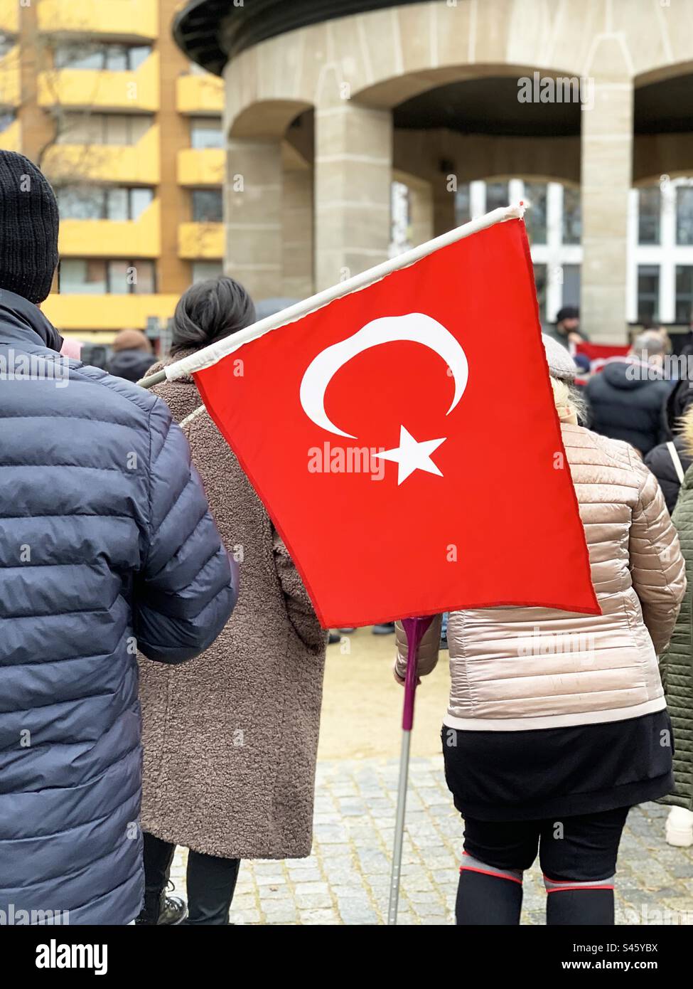 Turkish flag - Smartphone Captured Stock Image