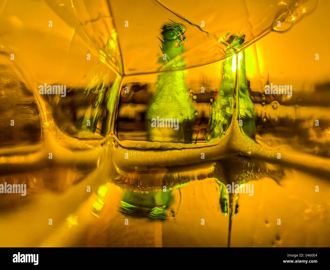 View inside beer bottle - Smartphone Captured Stock Image