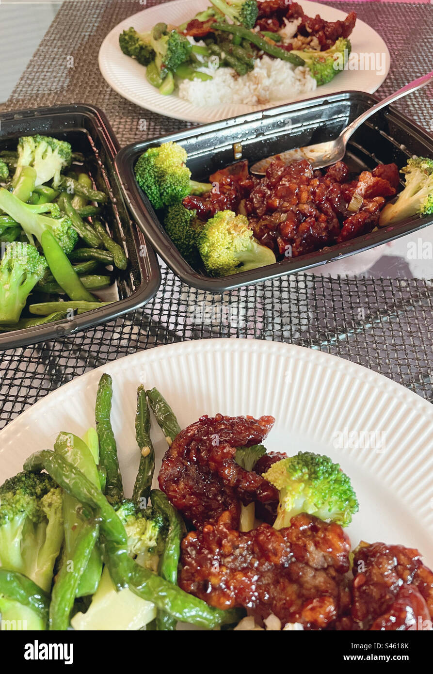 Close Up Of Containers Of Chinese Food From A Call In Delivery 2023 Close Up Of Containers Of Chinese Food From A Call In Delivery 2023 New York City United States S4618K 