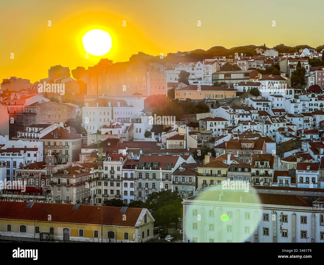 Lisbon sunset in summer - Smartphone Captured Stock Image