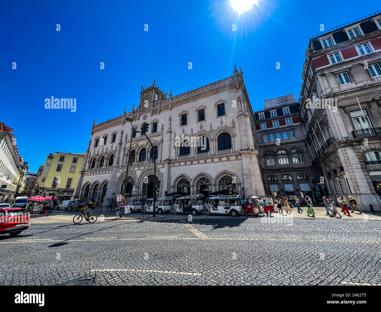 Entrance to the Rossio railway station in Lisbon Portugal - Smartphone Captured Stock Image
