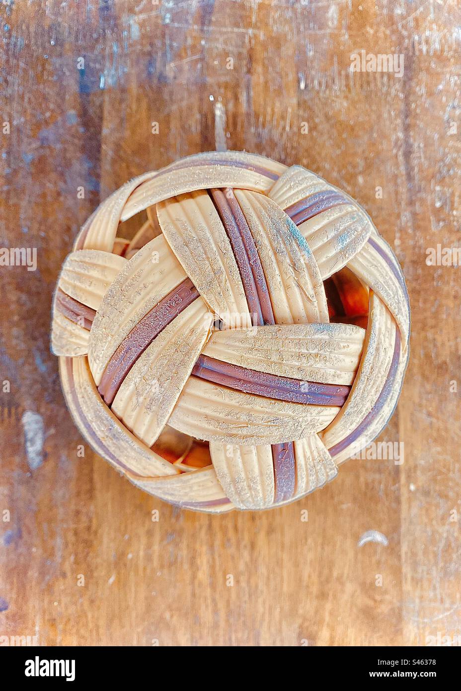 The object photography of the Sepak Takraw is ball and it was the popular sport in asian country. Stock Photo