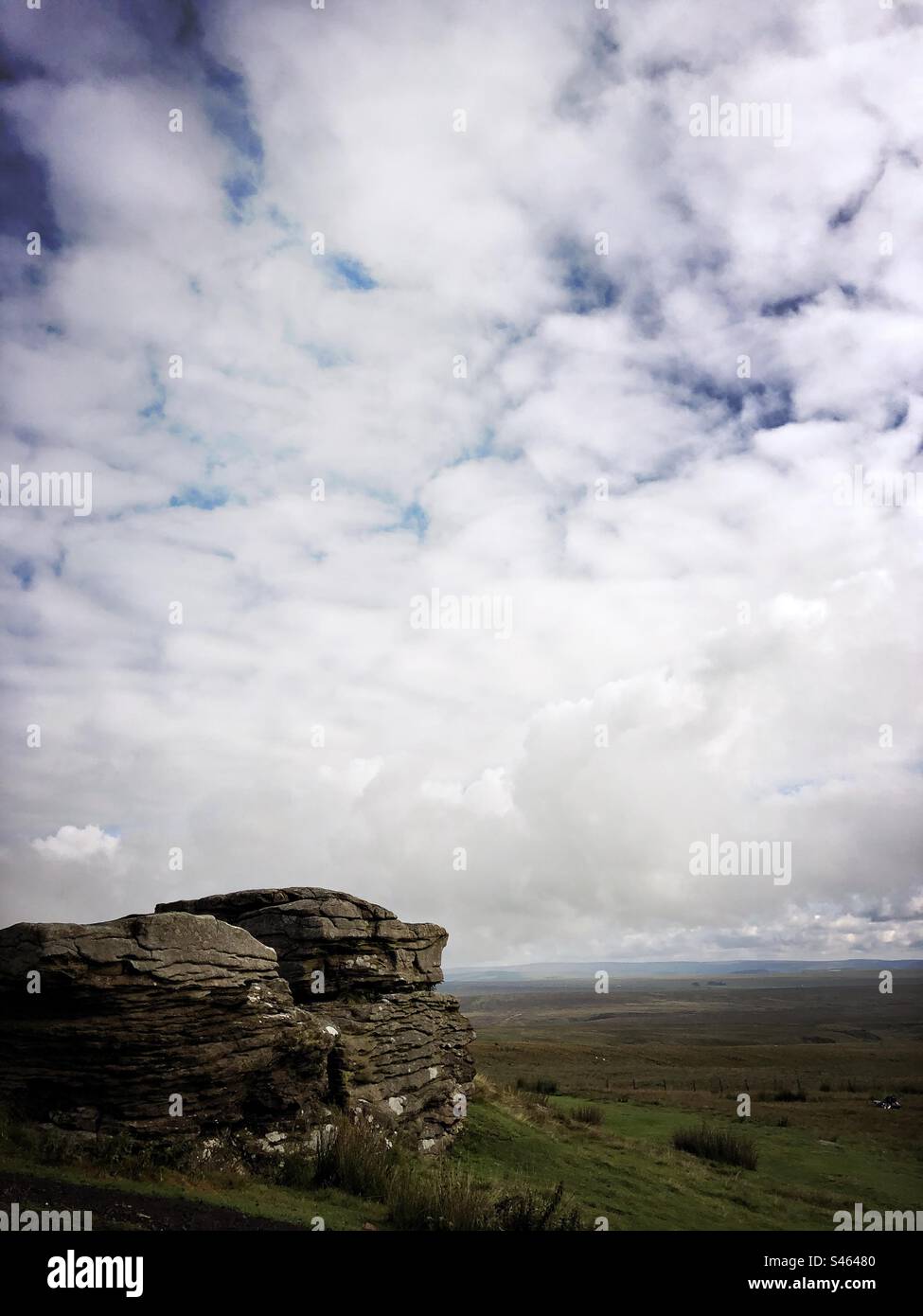 View from Tan Hill Pub in August. The highest pub in Great Britain at 1732 feet above sea level. United Kingdom - Smartphone Captured Stock Image