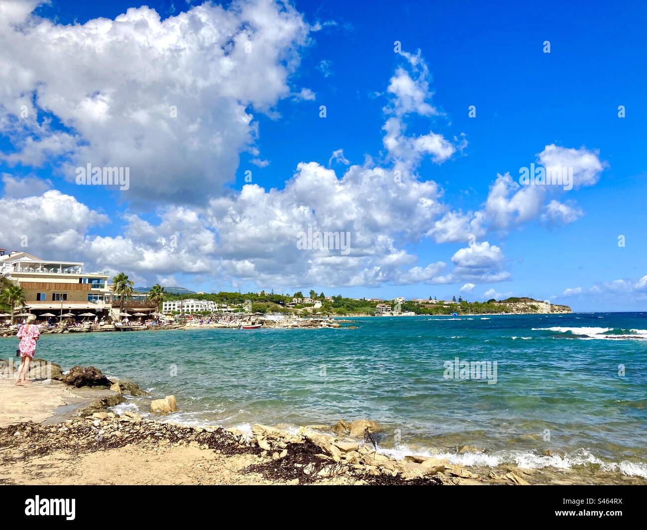 Greek beach on Zakynthos island - Smartphone Captured Stock Image