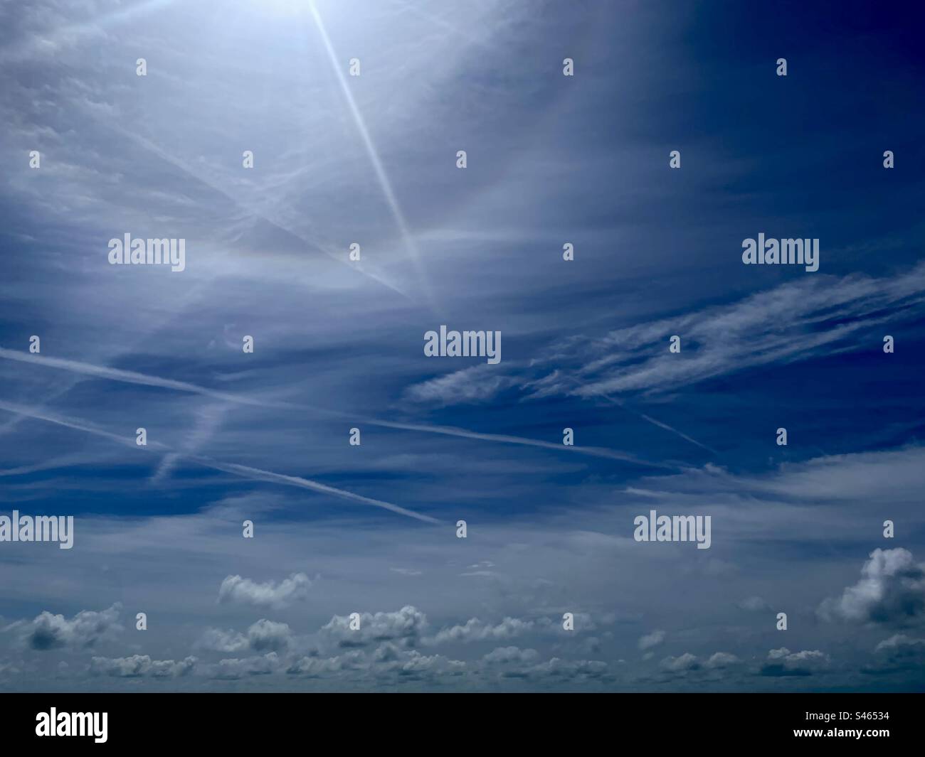 Multiple cloud types all at once Stock Photo Alamy