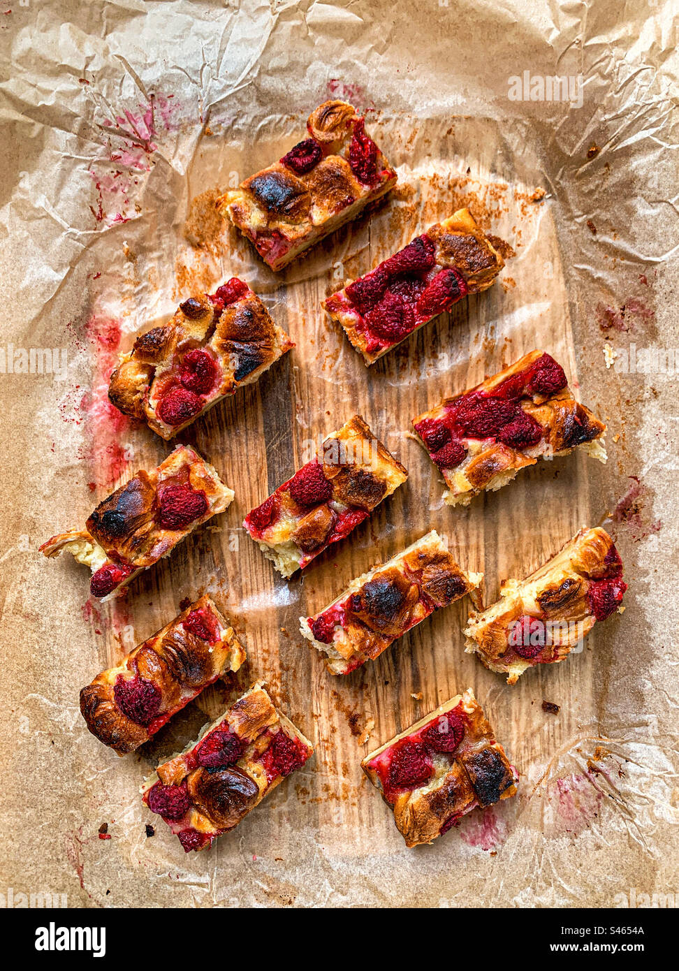 Raspberry croissant tray bake - Smartphone Captured Stock Image