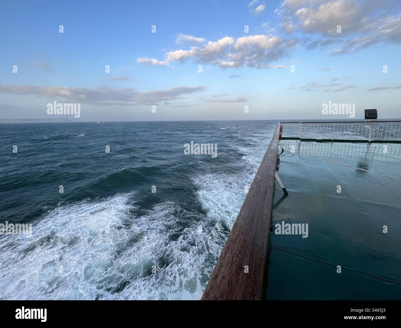 Crossing the English Channel by ferry from Portsmouth to Dieppe, France - Smartphone Captured Stock Image