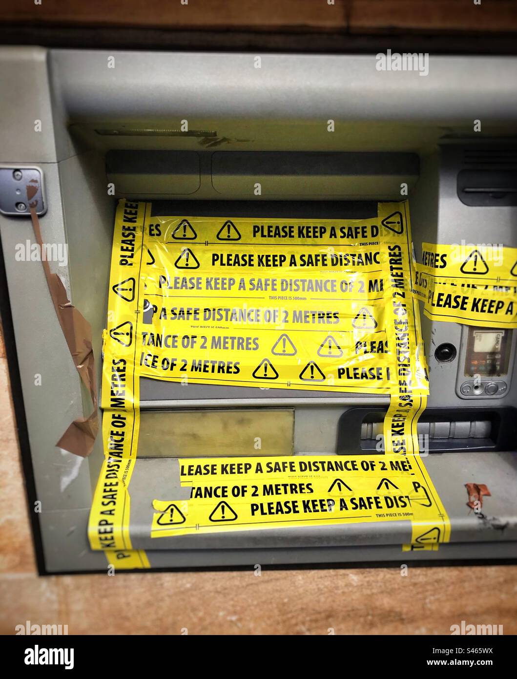 An unused and out of service cash machine at a bank. - Smartphone Captured Stock Image