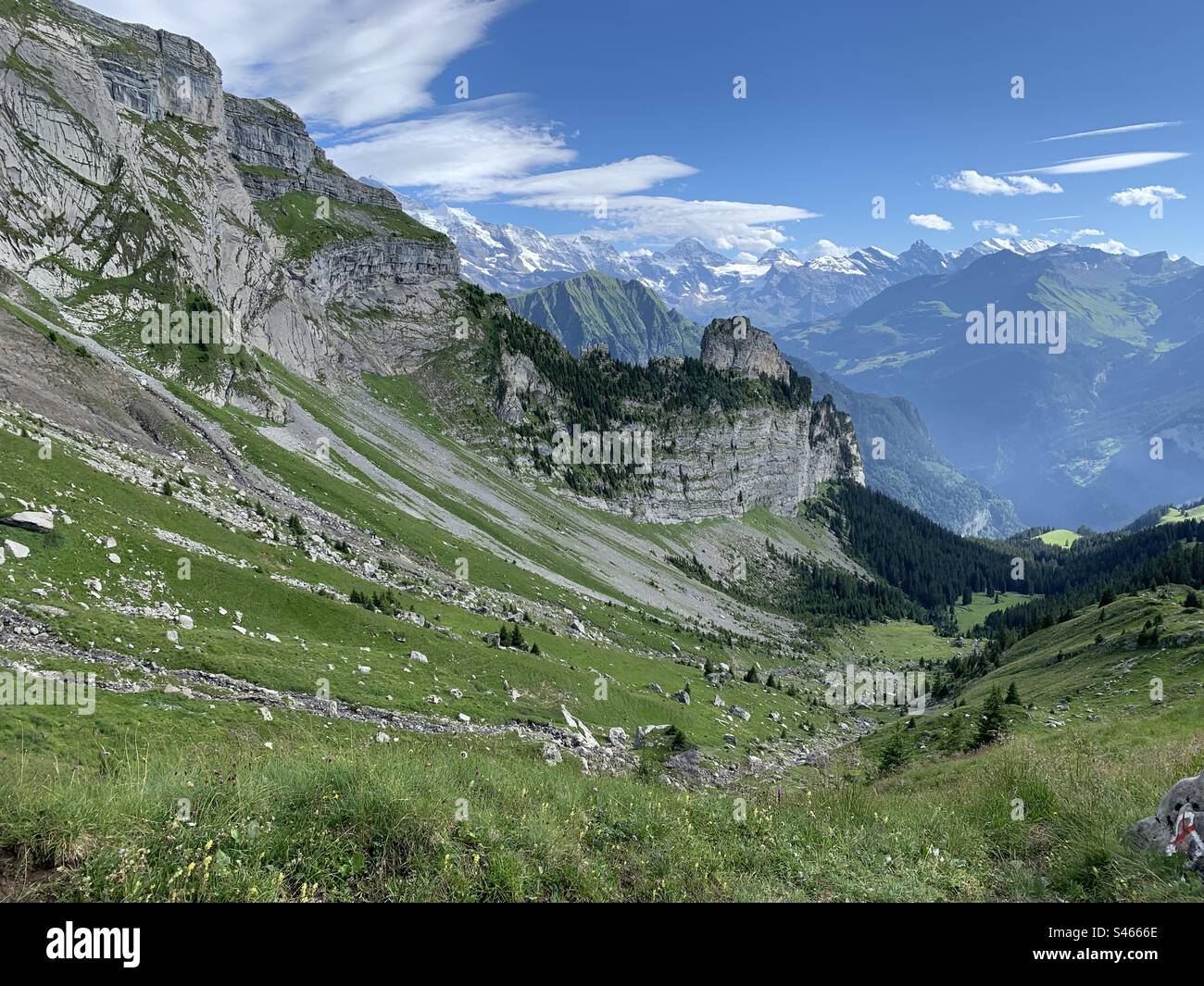 Hiking in the Swiss alps near grindewald Stock Photo - Alamy