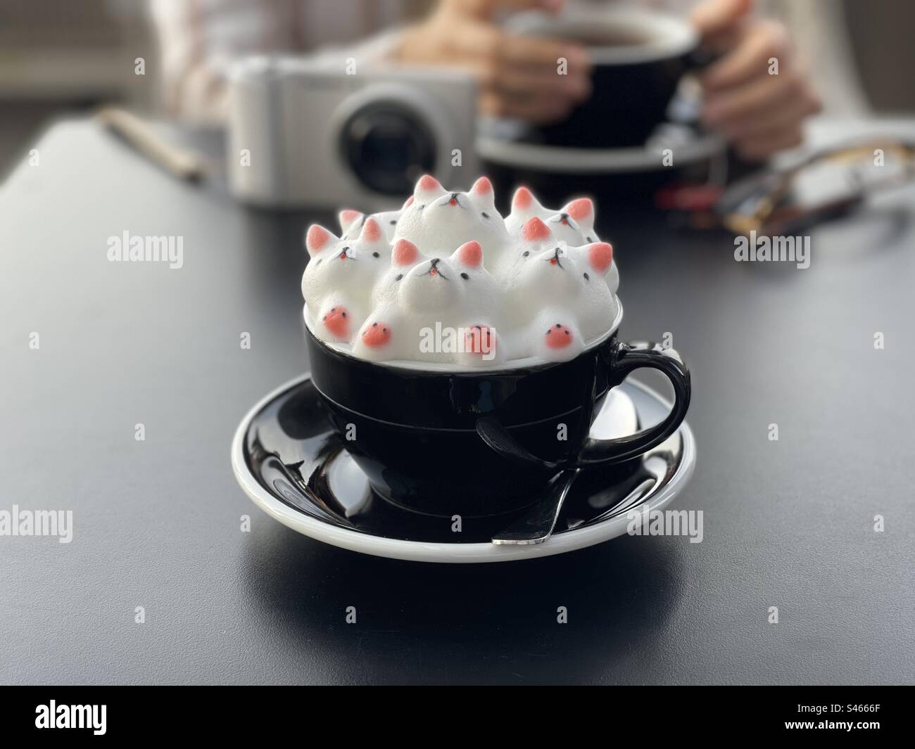 3D Art Milk Foam Coffee Stock Photo