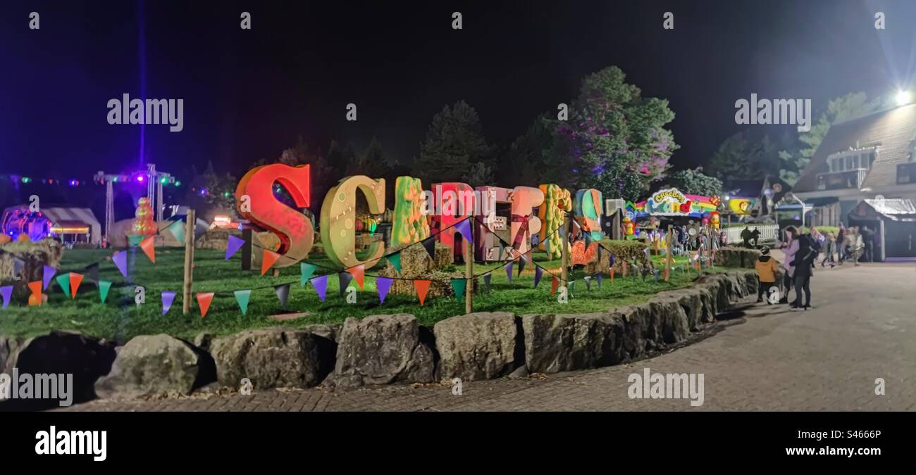 Scarefest Alton Towers Sign Stock Photo