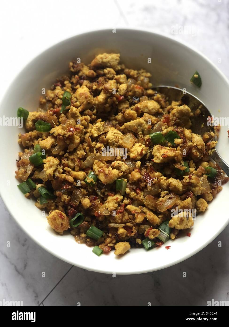 Scrambled tofu - Smartphone Captured Stock Image
