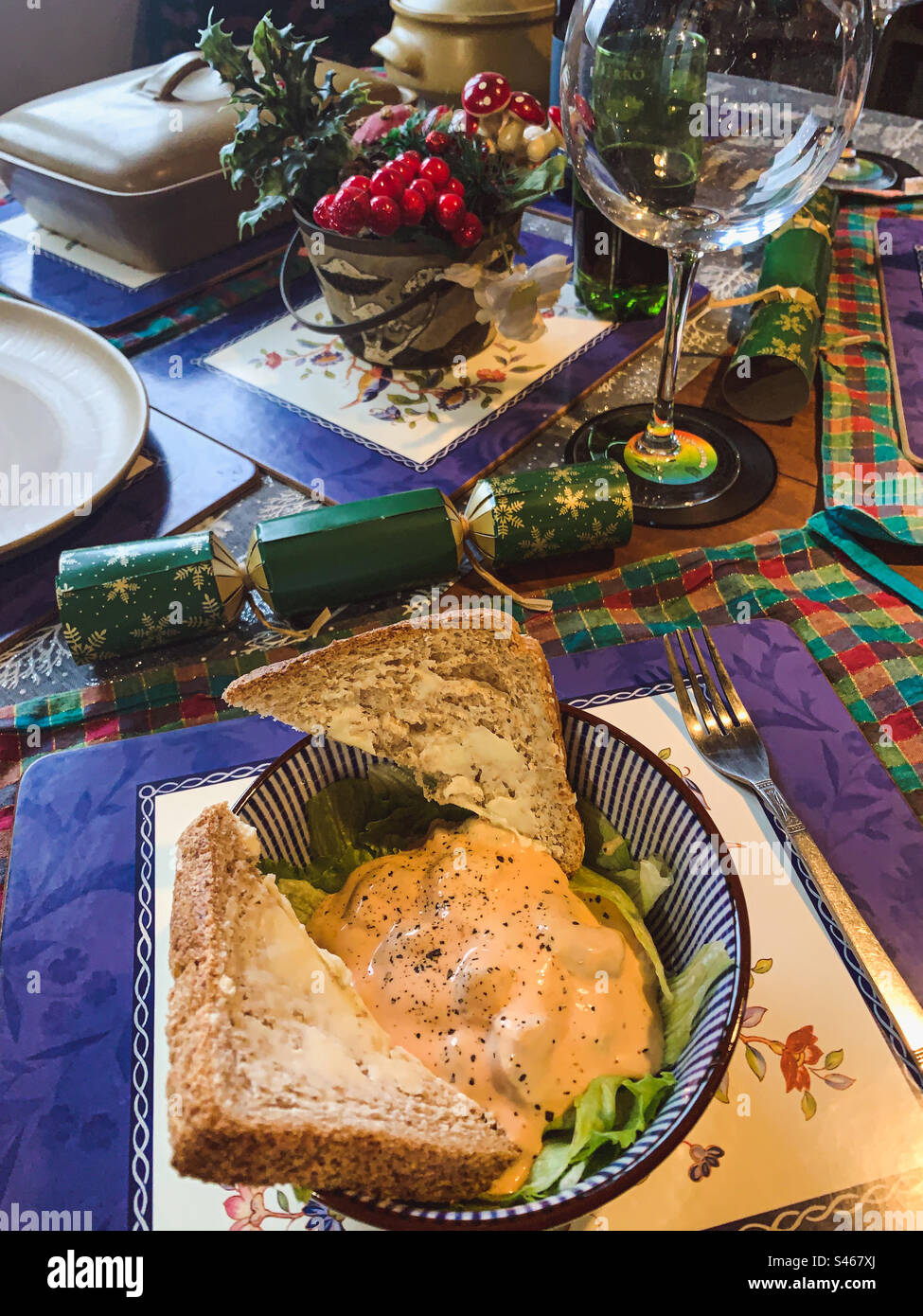 Common Christmas Day starter in the U.K. prawn cocktail - Smartphone Captured Stock Image