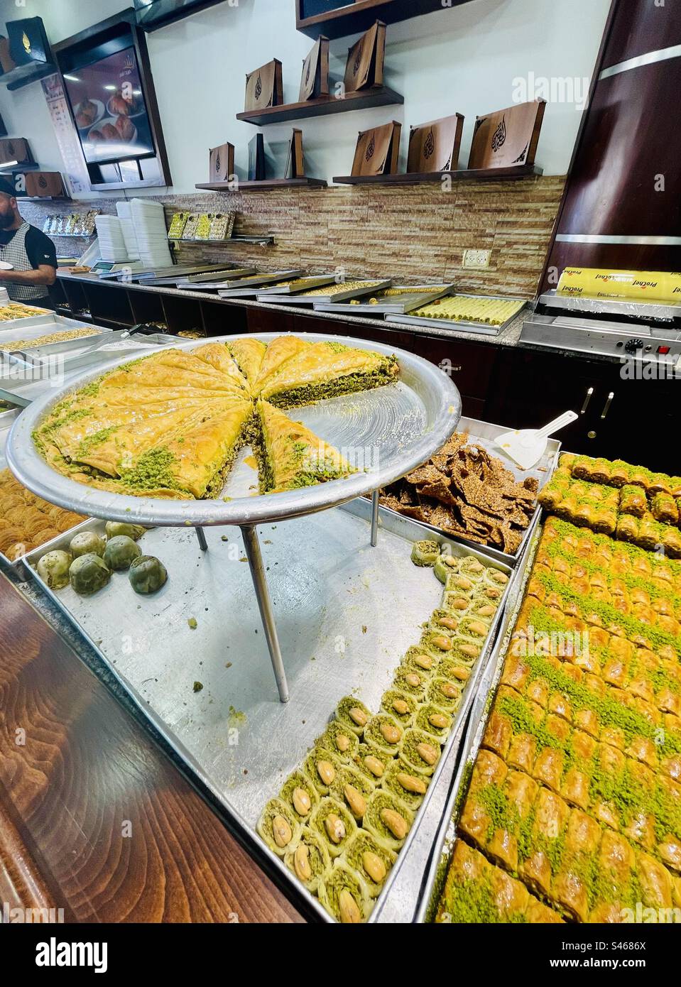Palestinian pastry desserts at Palace sweets, Bethlehem, Palestine