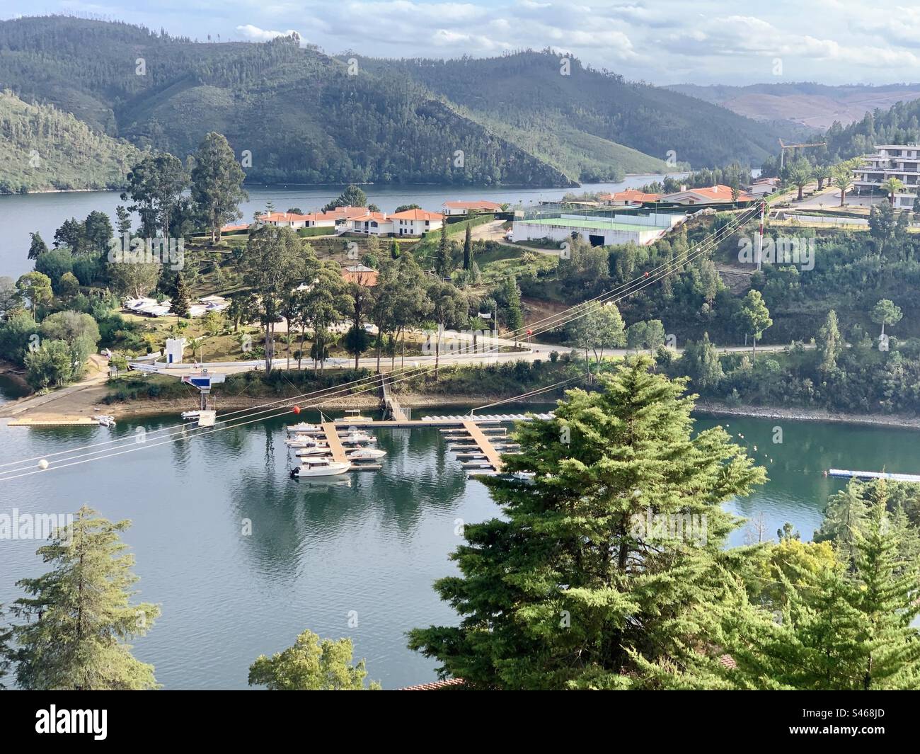 A view over Lago Azul on the Zêzere river in Portugal - Smartphone Captured Stock Image