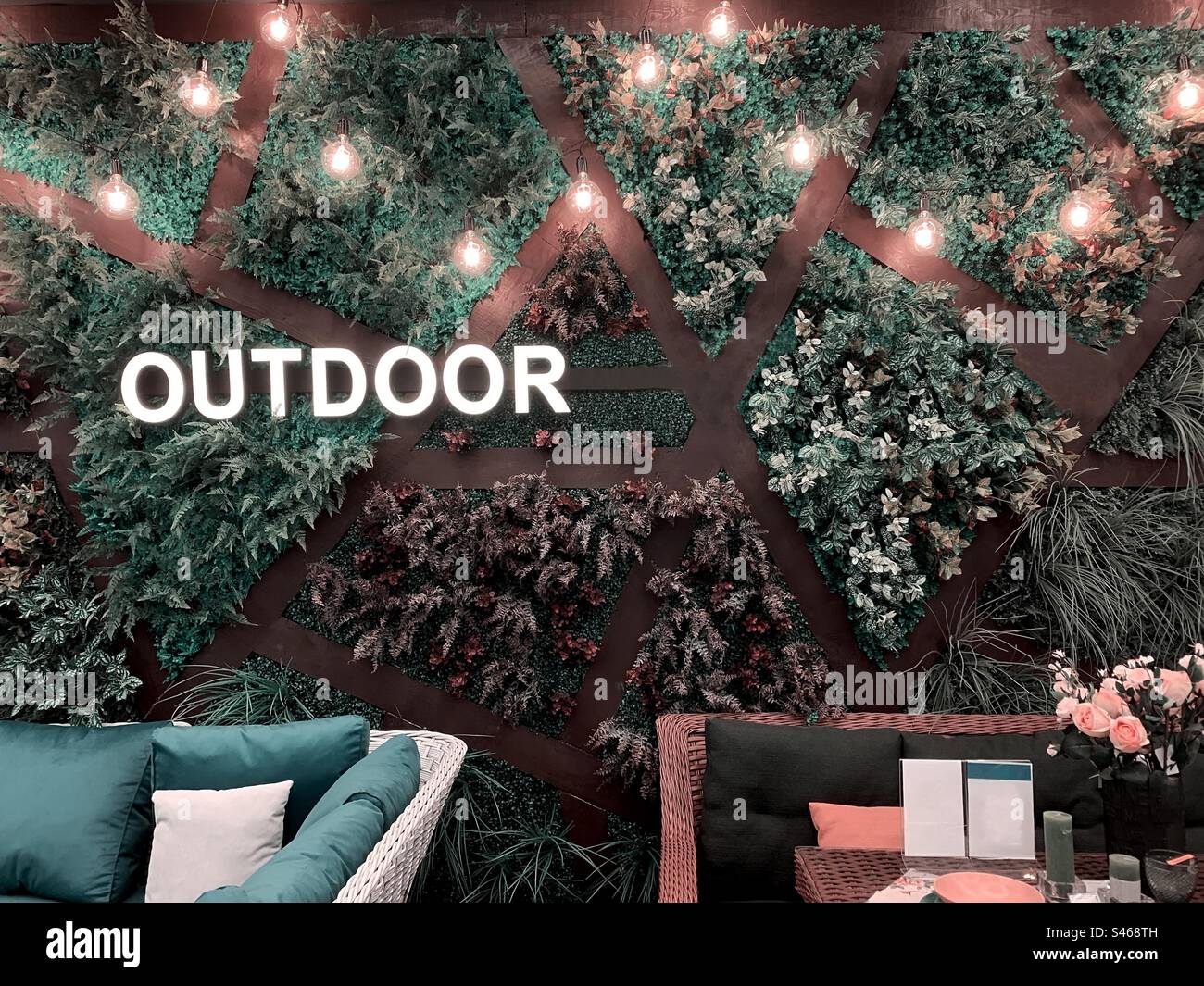 Outdoor cafe interior design - Smartphone Captured Stock Image