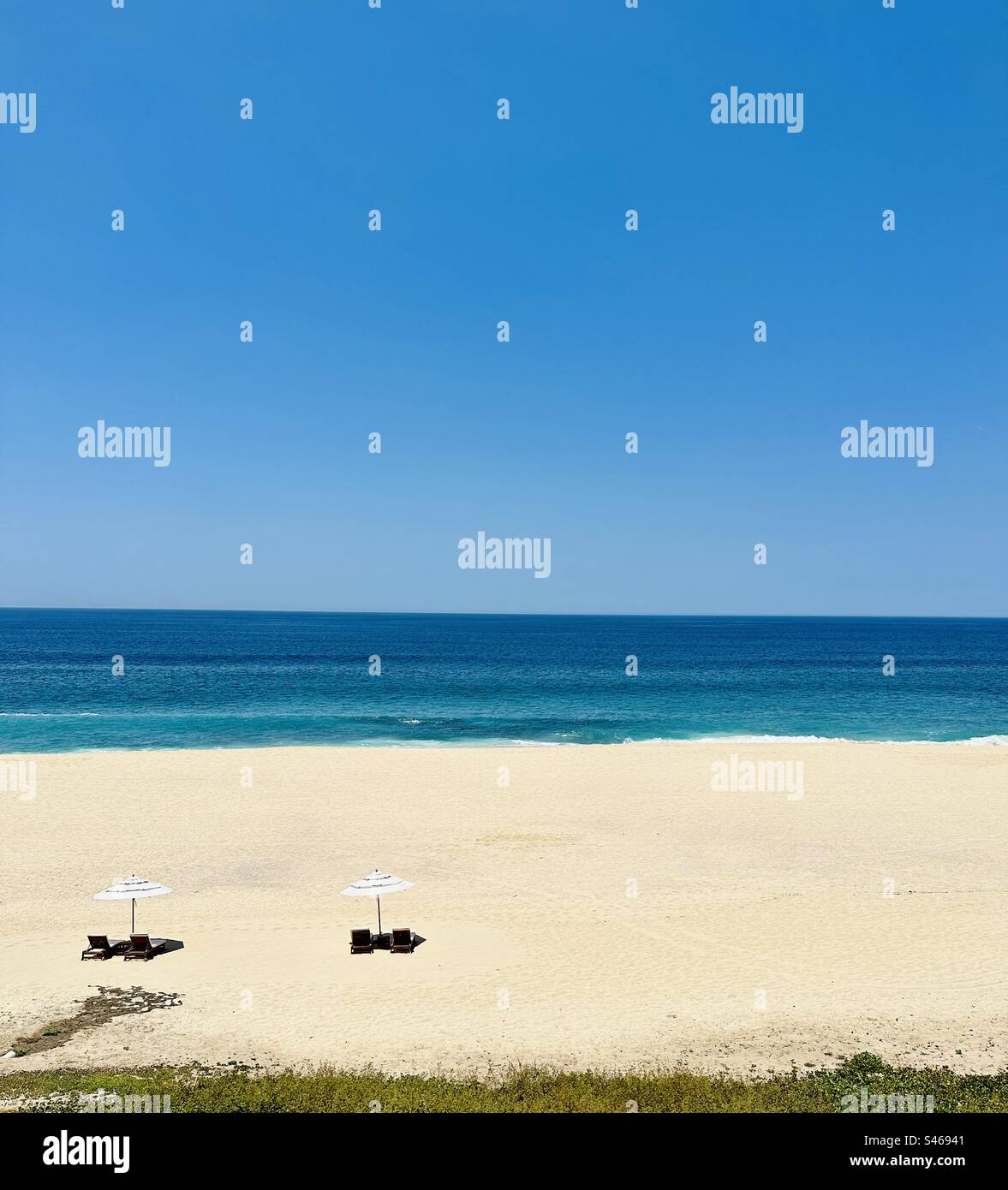 Beach with umbrellas - Smartphone Captured Stock Image