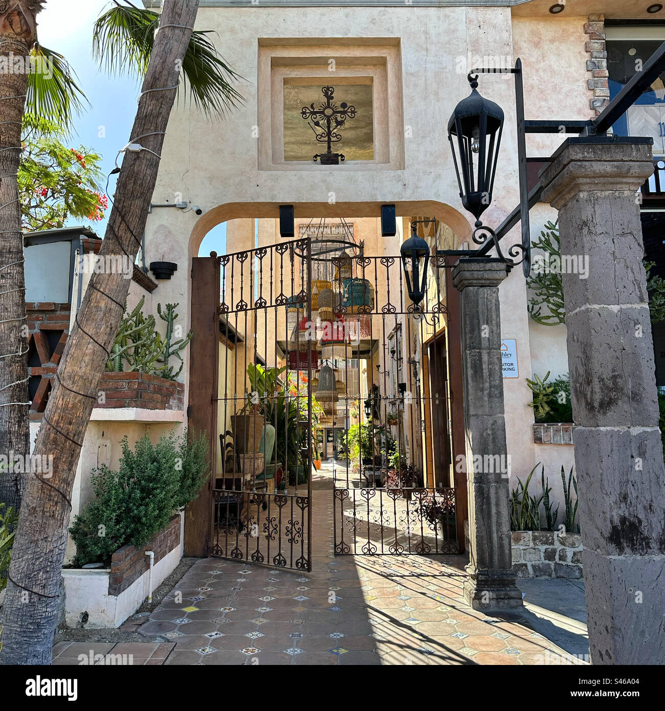 June, 2023, Gate, San Jose del Cabo, Los Cabos, Baja California Sur, Mexico - Smartphone Captured Stock Image