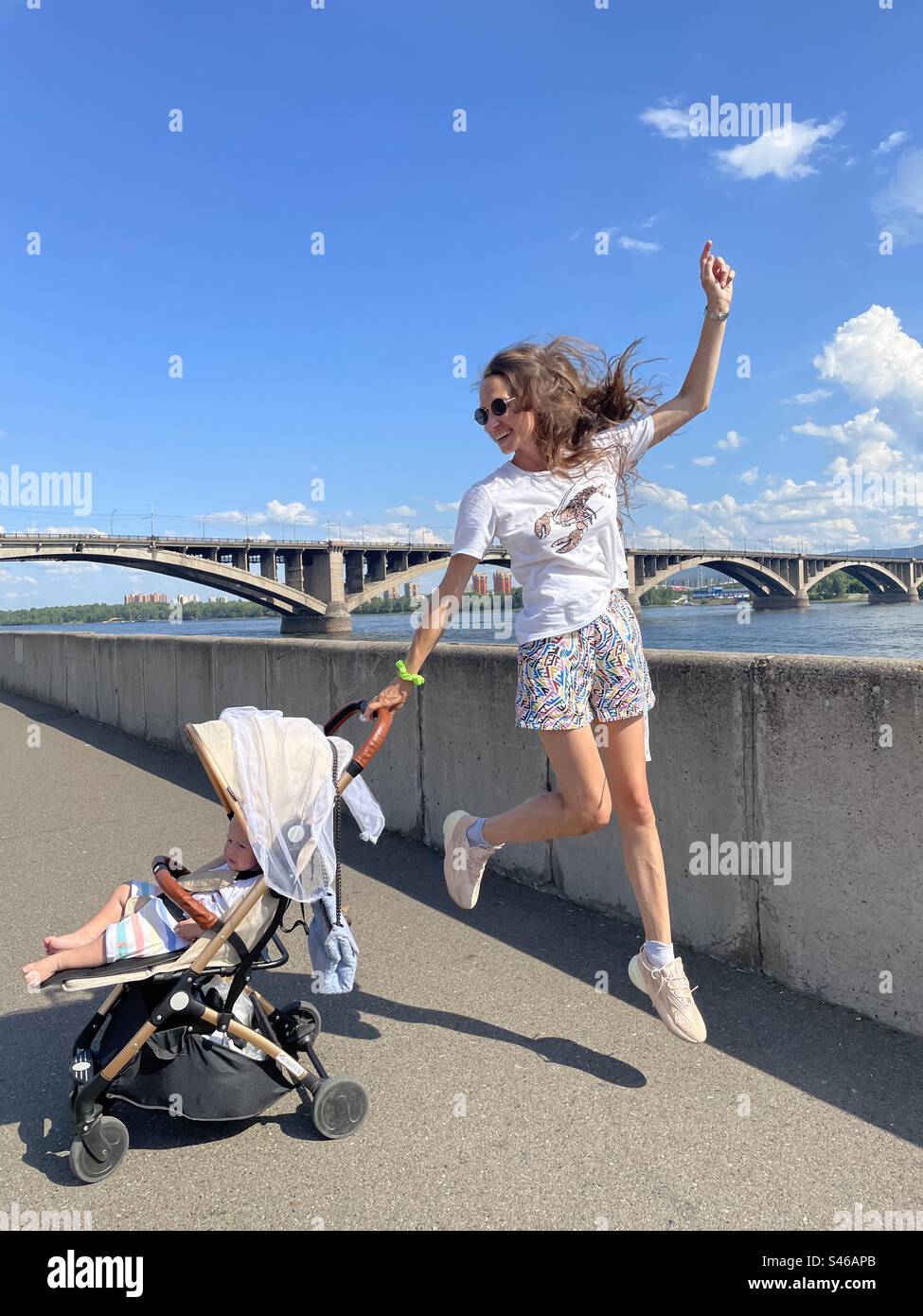 Happiest mom - Smartphone Captured Stock Image