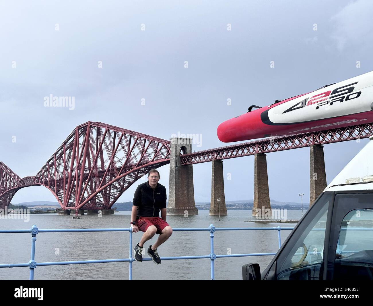 Forth rail bridge - sitting on the fence - Smartphone Captured Stock Image