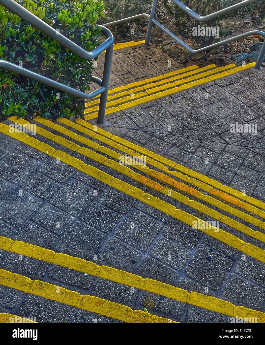 Concrete block steps Stock Photo Alamy