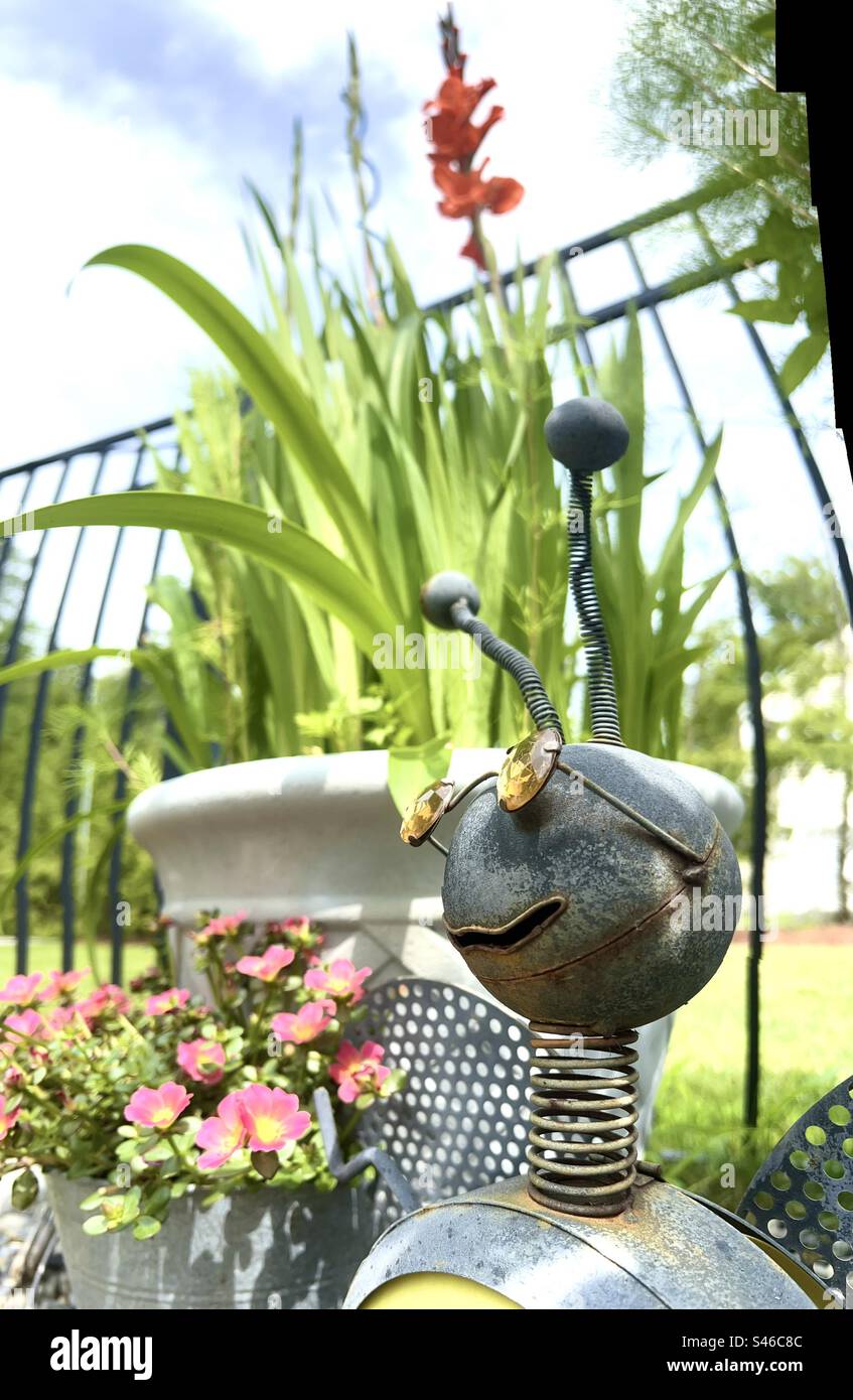 Metal garden art - Smartphone Captured Stock Image