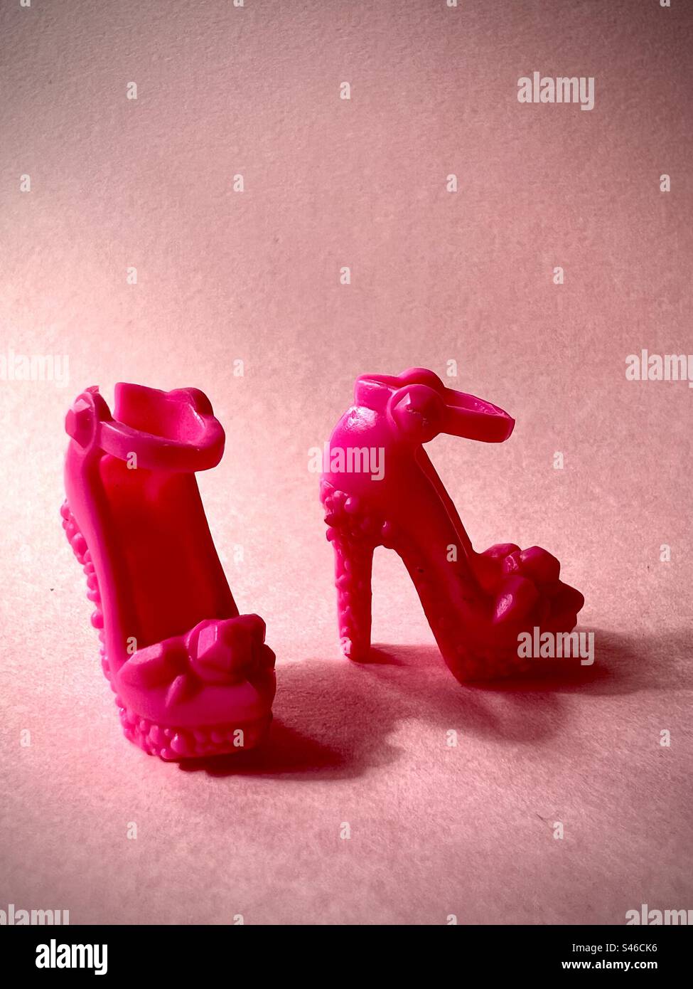 Hot pink Barbie high heels Stock Photo