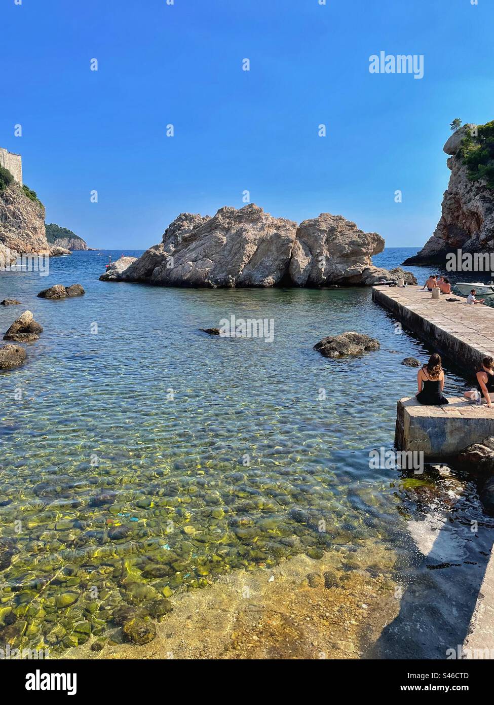 West pier and harbour, Dubrovnik, used in the filming of Game of Thrones. - Smartphone Captured Stock Image