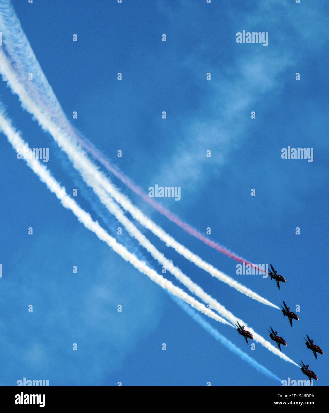 Planes flying in formation, leaving vapor trails - Smartphone Captured Stock Image Planes flying in formation, leaving vapor trails - Smartphone Captured Stock Image