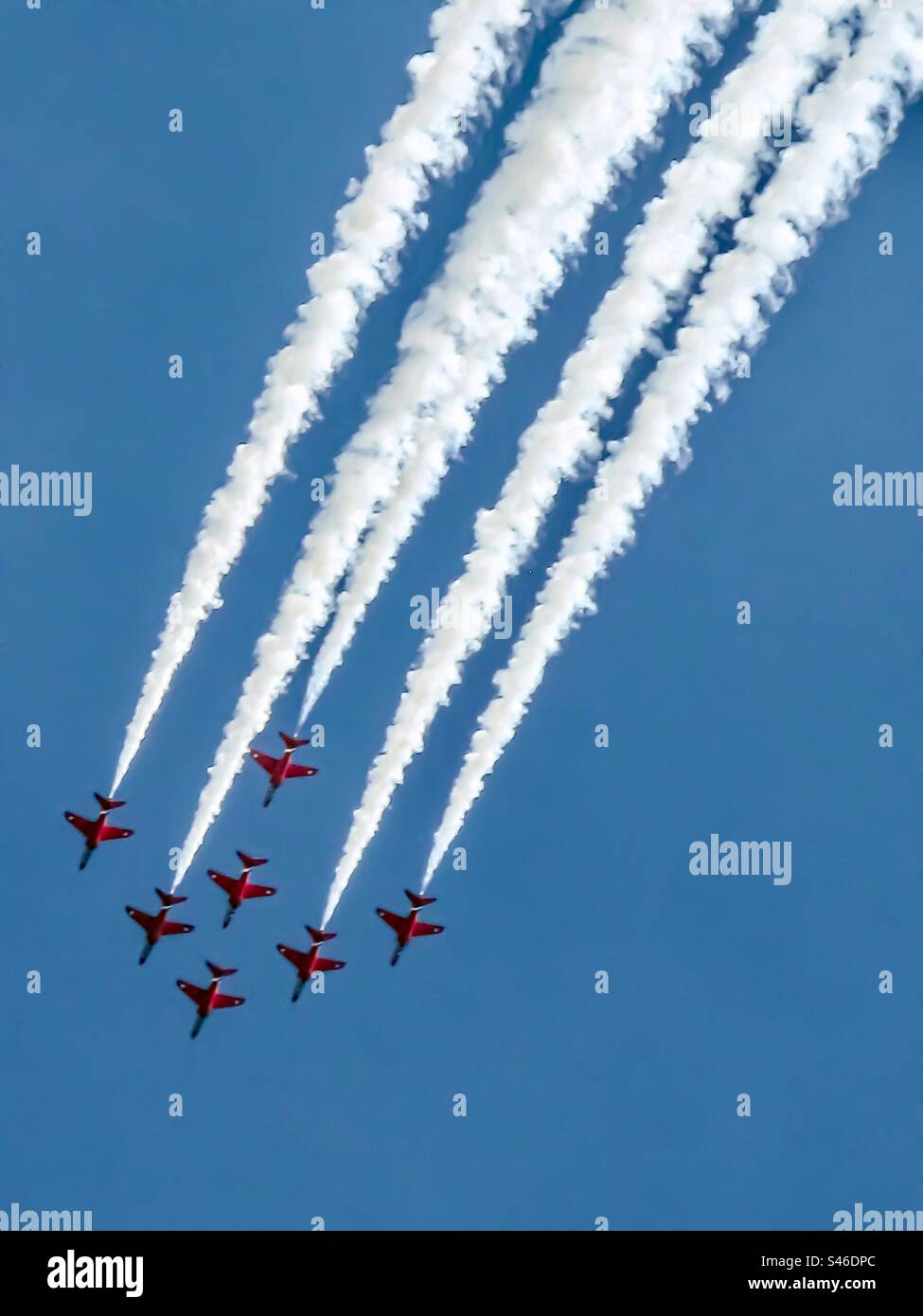 Stunt planes flying in formation - Smartphone Captured Stock Image Stunt planes flying in formation - Smartphone Captured Stock Image
