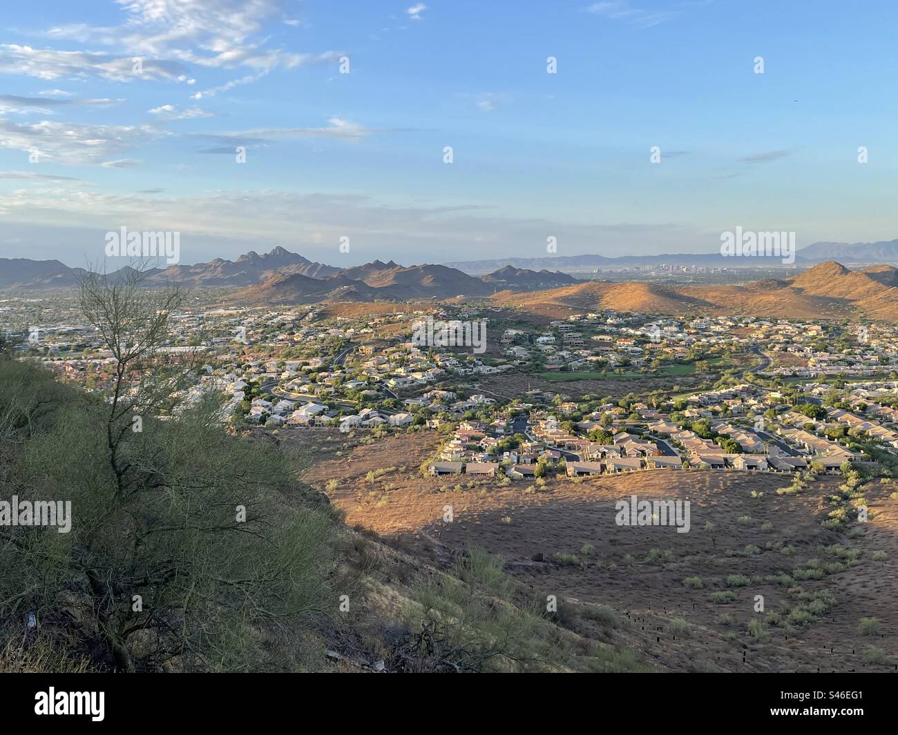 Two tallest mountains for phoenix in distance hires stock photography