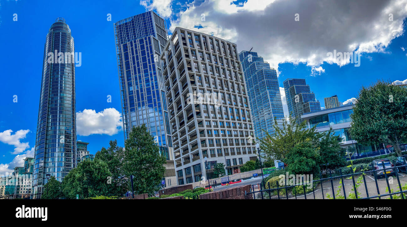 Vauxhall’s high-rise tower blocks along the Thames Embankment - Smartphone Captured Stock Image