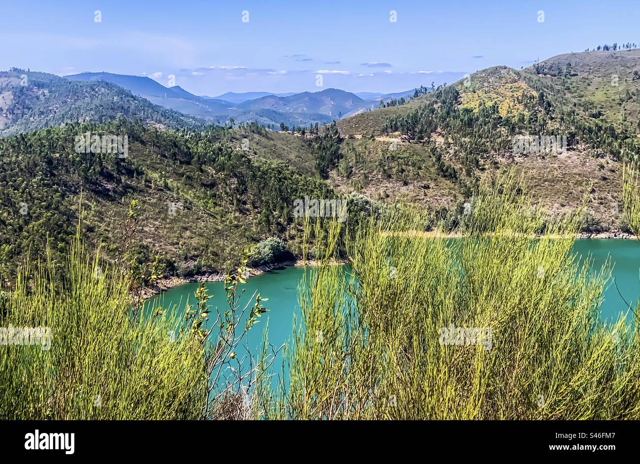 Miradouro da Pedra da Malhada - a viewing point looking over Rio Zêzere in Portugal - Smartphone Captured Stock Image