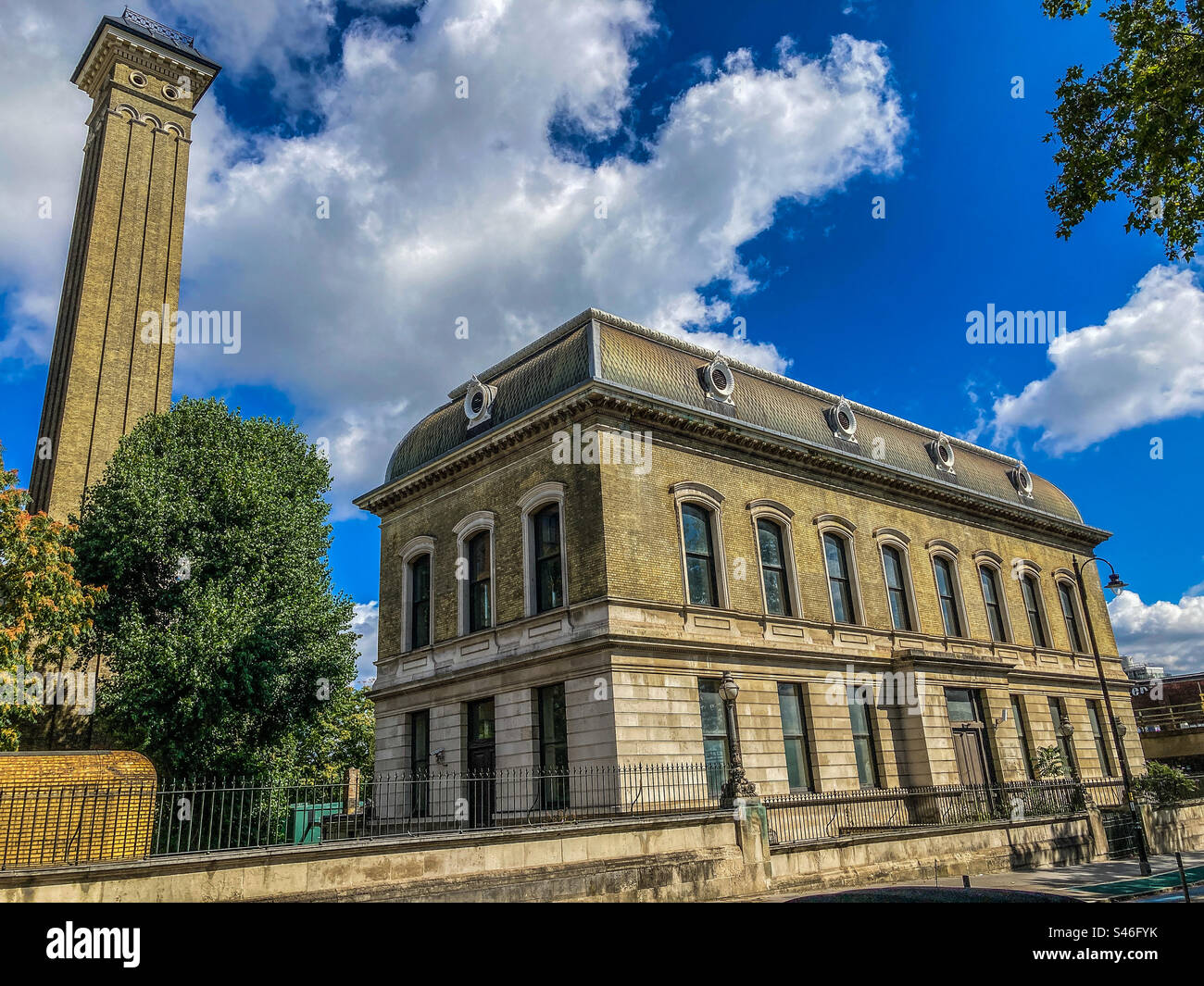 I Chelsea Waterworks Building on the Thames Embankment - Smartphone Captured Stock Image