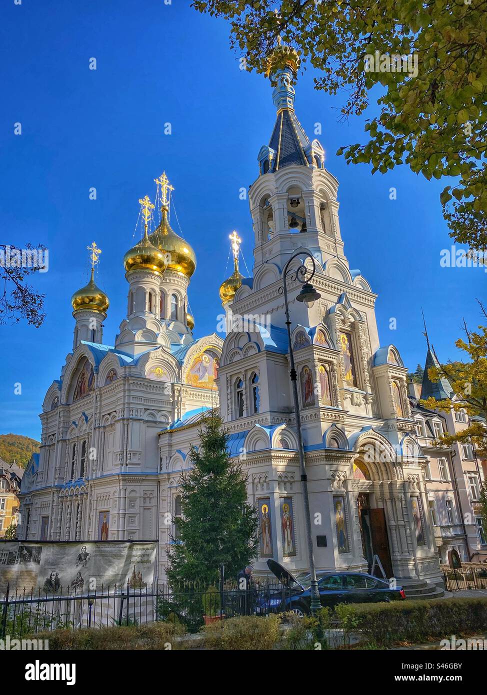 Orthodox Church in Karlovy Vary built in the 19th century, Czech Republic. - Smartphone Captured Stock Image
