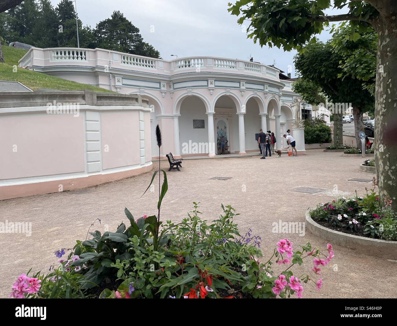 Evian mineral water fountain in town Evian, France Stock Photo Alamy