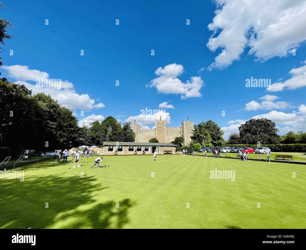 Framlingham bowls club Suffolk England - Smartphone Captured Stock Image
