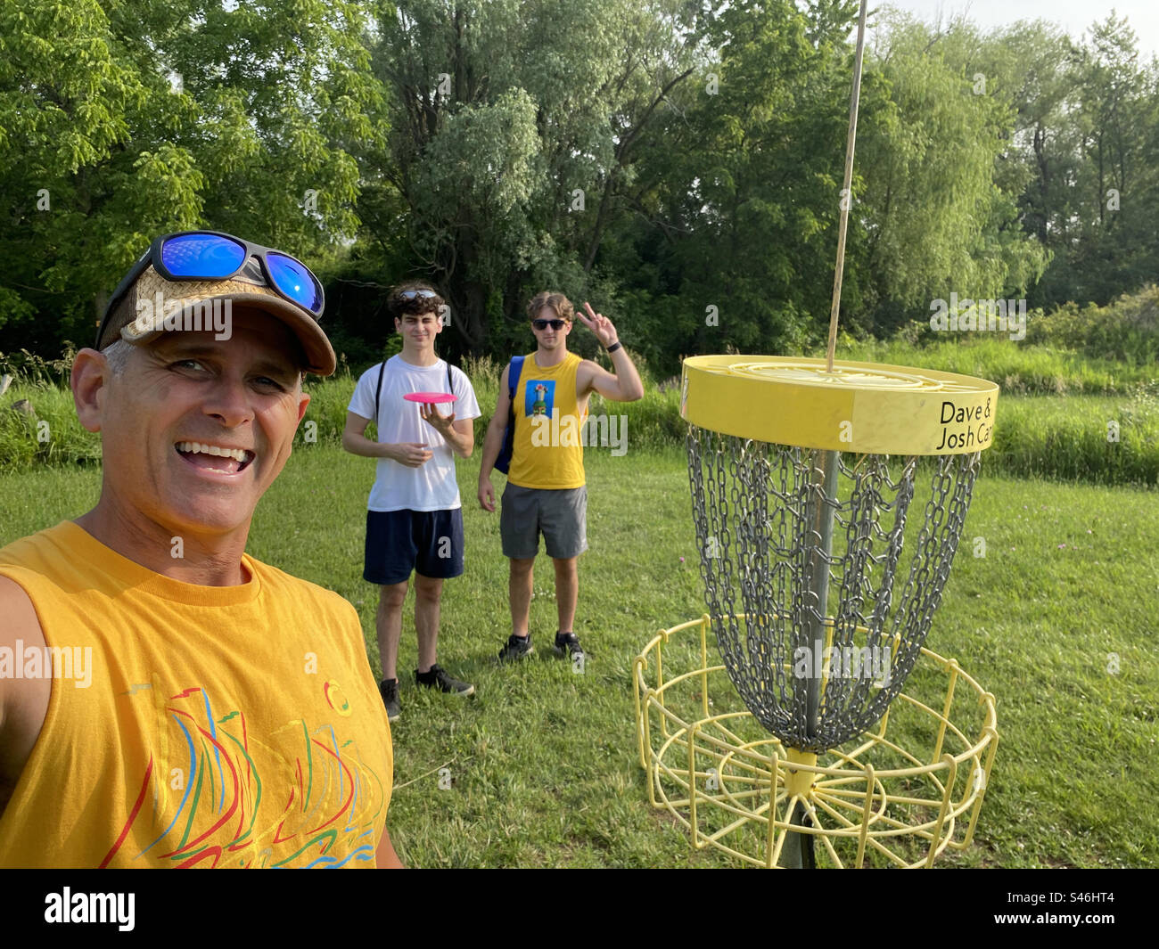 Selfie while playing disc golf, Ontario Canada Stock Photo Alamy