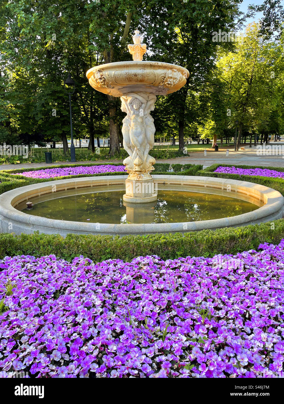 Fountain. El Retiro park, Madrid, Spain. - Smartphone Captured Stock Image